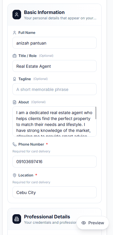 Profile builder