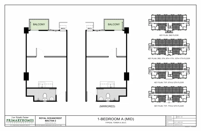 1-Bedroom Units Floor Plan